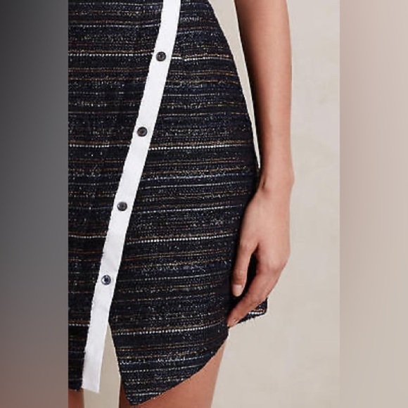 ANTHROPOLOGIE GREENWICH & MEWS SKEWED JACQUARD SKIRT SZ 0 Petite - Picture 5 of 9